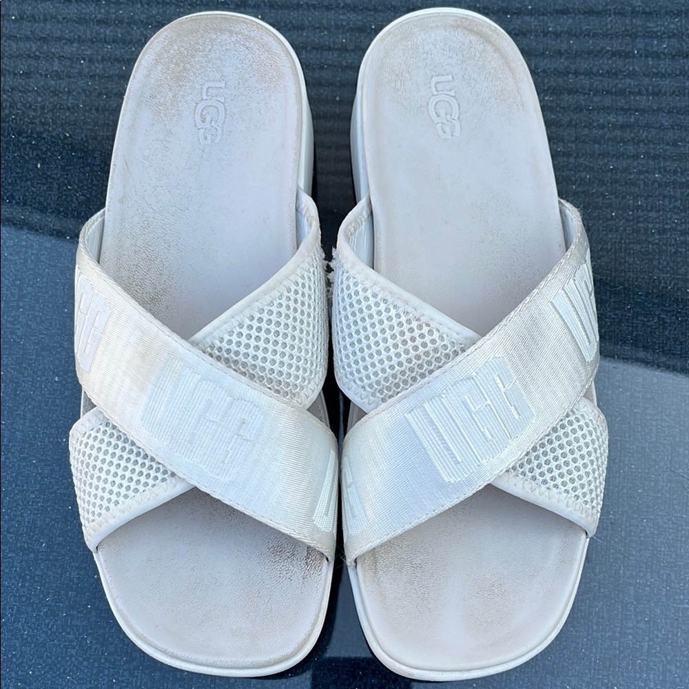 UGG Cream Mesh Slide Sandals